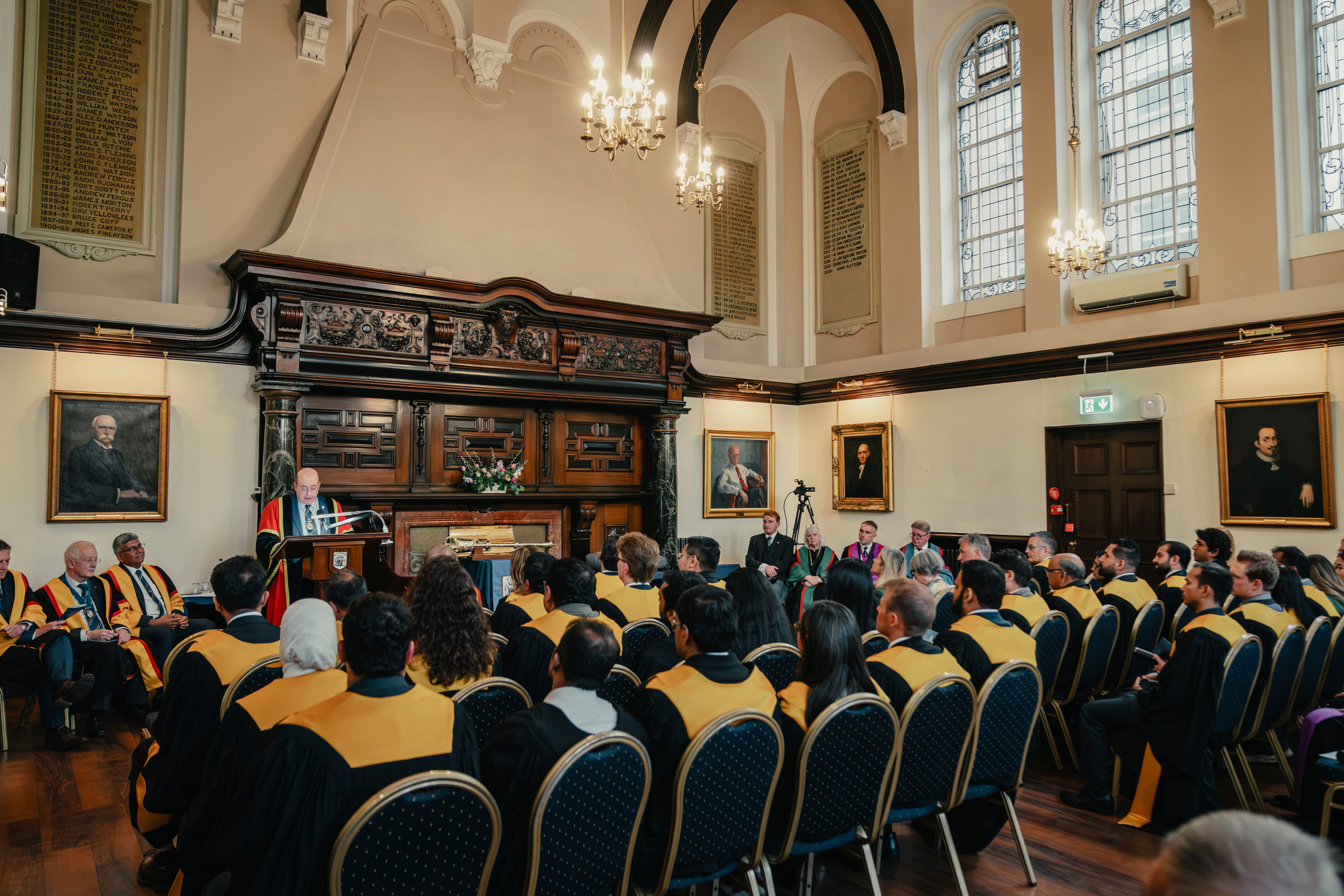 Group of people at award ceremony 